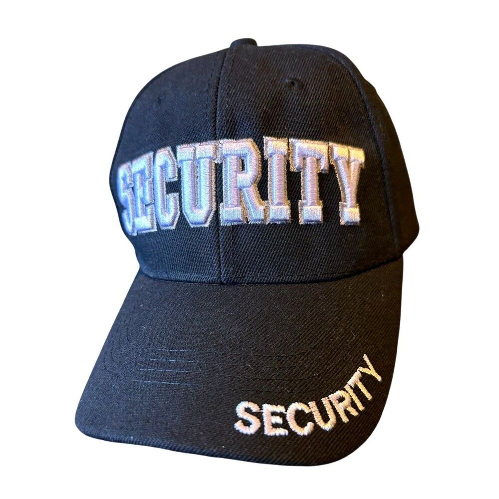 Black white Security Bouncer Baseball Cap night club party fun